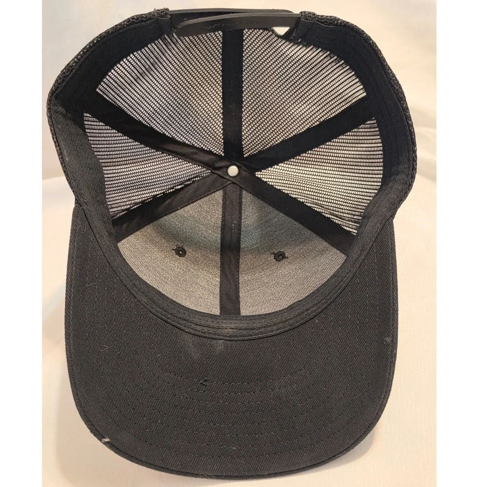 Columbia Mens Mesh Back Trucker Hat Black Snapback Logo Cap Yupoong 110